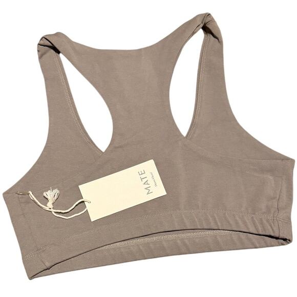 MATE the Label Organic Stretch Sports Bra Pebble M NWT $58 - Picture 3 of 4